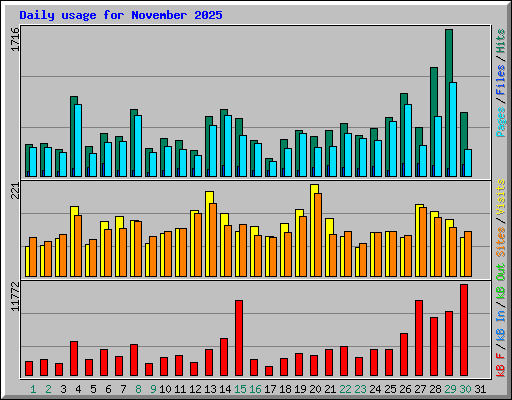 Daily usage for November 2025
